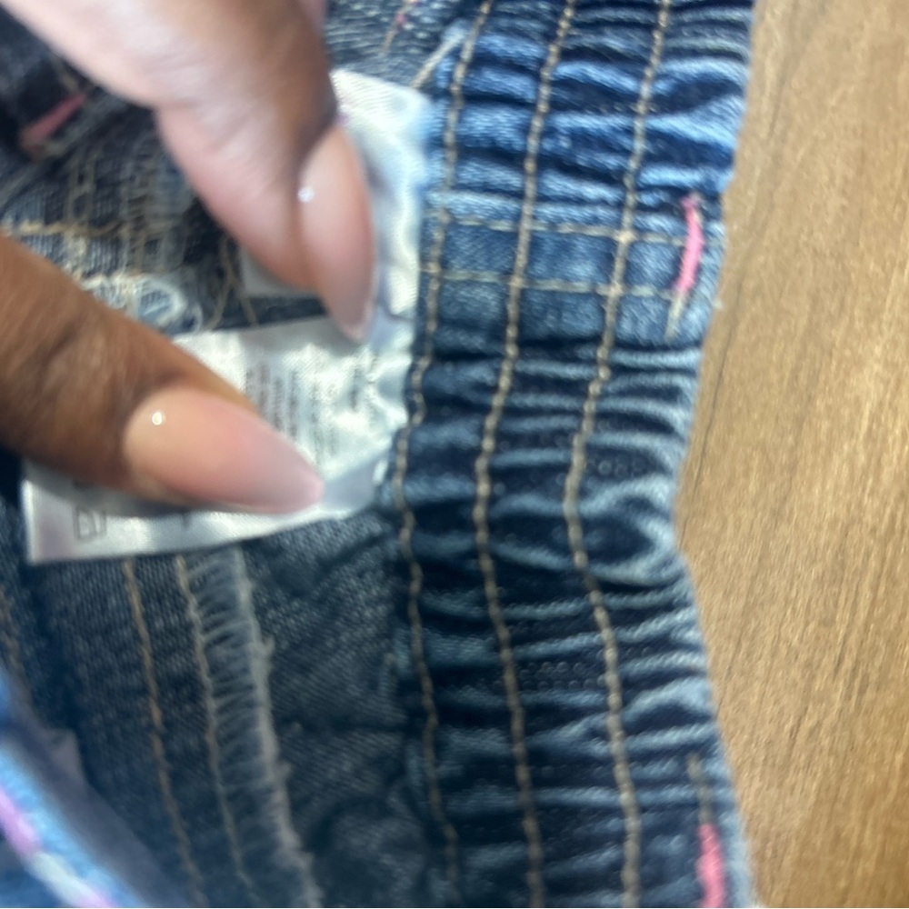 Blue Denim Jeans with Floral Embroidery - Picture 3 of 4